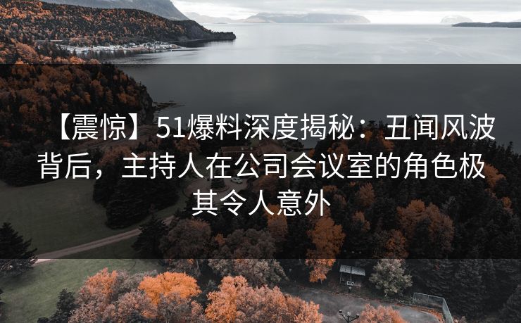 【震惊】51爆料深度揭秘:丑闻风波背后,主持人在公司会议室的角色极其令人意外 【震惊】51爆料深度揭秘:丑闻风波背后,主持人在公司会议室的角色极其令人意外